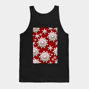Christmas Seamless Pattern - Snowflakes on red #2.4 Tank Top